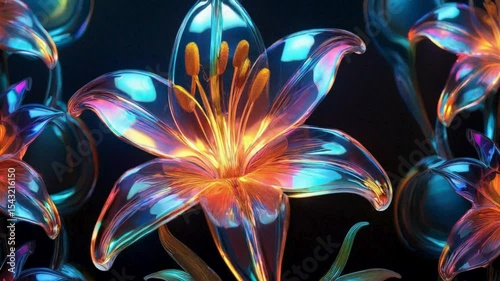 ガラスでつくられたユリの花