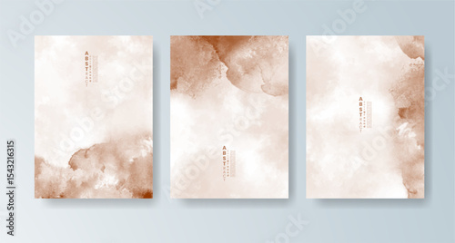 Set of cards with bright colorful vector watercolor background. Design for your date, postcard, banner.