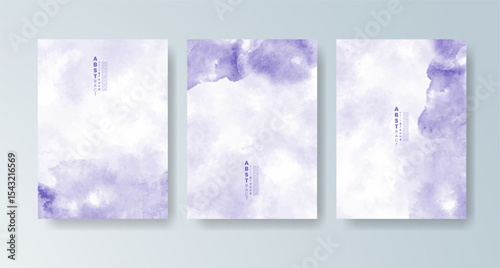 Set of cards with bright colorful vector watercolor background. Design for your date, postcard, banner.
