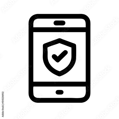 A phone with a security shield symbol, representing data protection and privacy