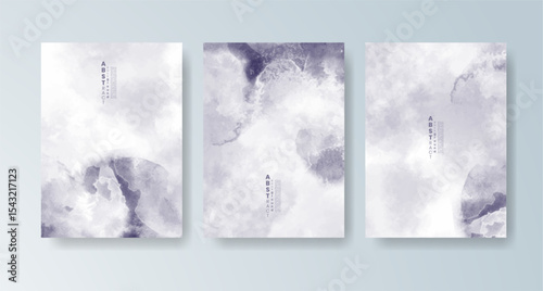 Set of cards with bright colorful vector watercolor background. Design for your date, postcard, banner.