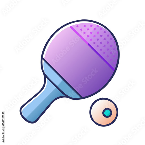 Ping pong paddle with ball icon 