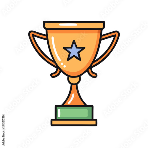 Trophy cup icon isolate 