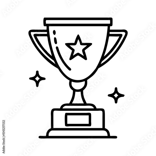 Trophy cup icon isolate 
