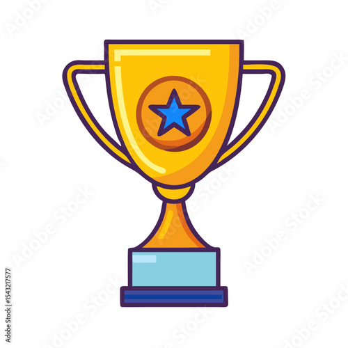 Trophy cup icon isolate 