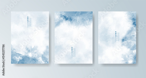 Set of cards with bright colorful vector watercolor background. Design for your date, postcard, banner.