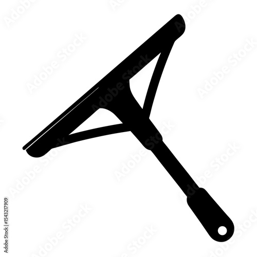 Black silhouette of a window cleaning squeegee tool with ergonomic handle