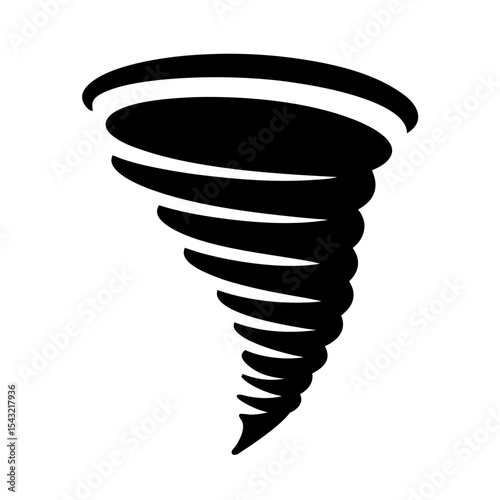 Stylized Silhouette of a Tornado Depicting Dangerous Weather Conditions and Natural Disaster