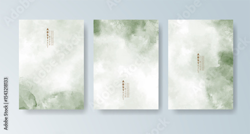 Set of cards with bright colorful vector watercolor background. Design for your date, postcard, banner.
