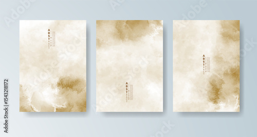 Set of cards with bright colorful vector watercolor background. Design for your date, postcard, banner.
