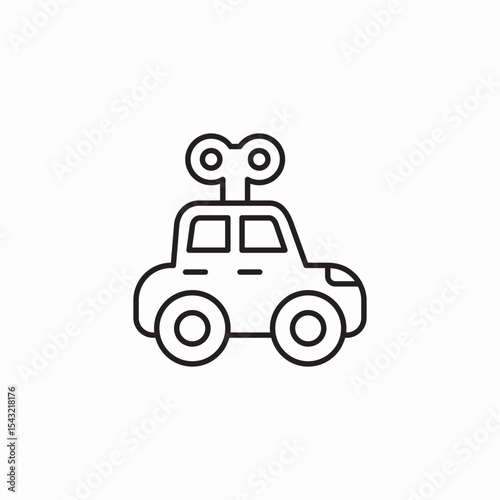 manual car toy icon sign vector