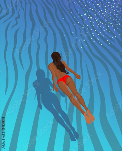 Woman swimming in the sea