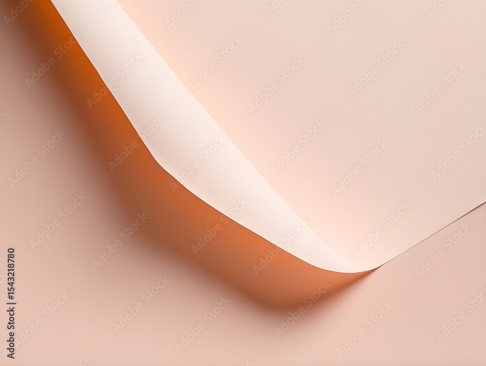 Obraz premium Soft pastel peach paper with subtle shadows, minimal background