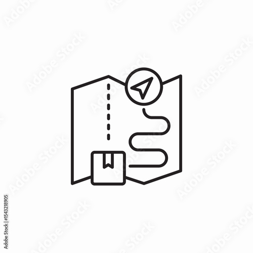 package map delivery icon sign vector