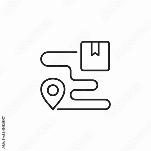 package delivery route icon sign vector
