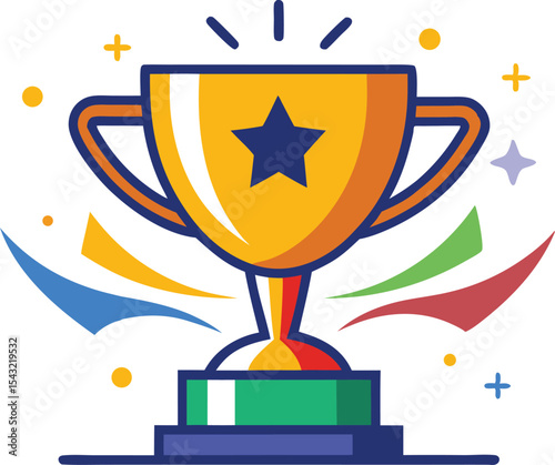 trophy award on white background
