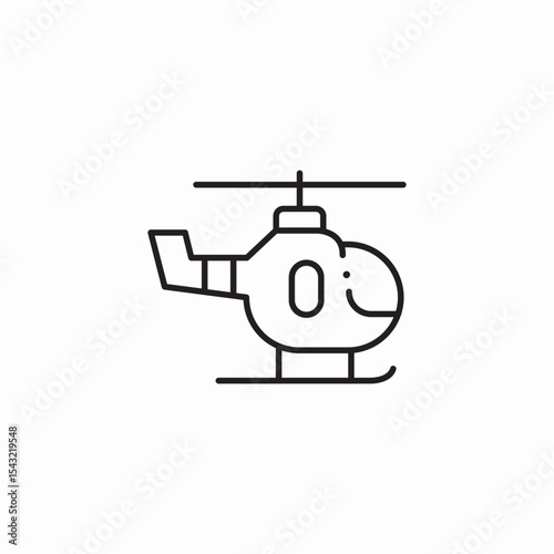 small helicopter icon sign vector