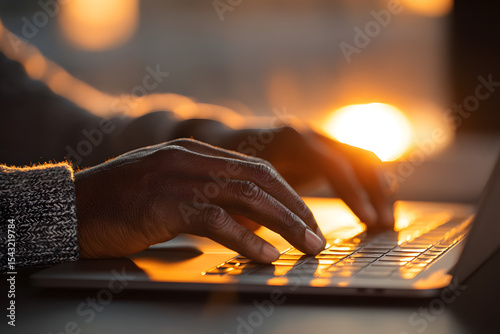 Software engineer using laptop computer with global network connection, Technology, innovation
