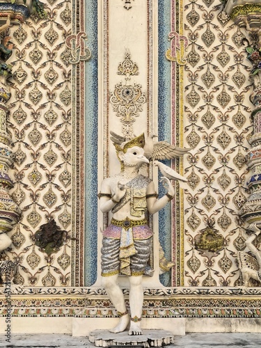 Wat Pariwat Ratchasongkhram Kinnara Guardian Statue with Dove