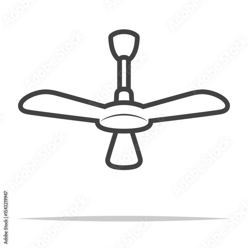 Ceiling fan outline icon transparent vector isolated