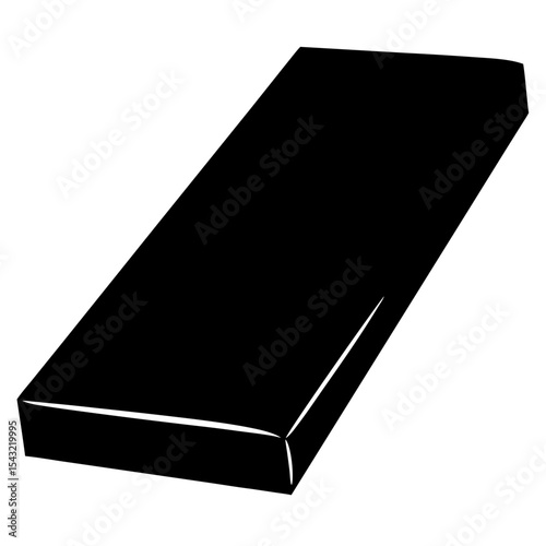 Monochrome illustration of a rectangular solid object with a three dimensional effect