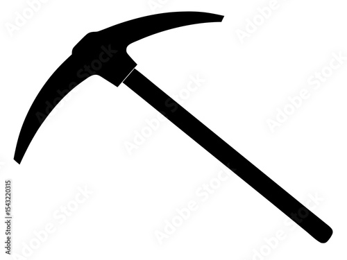 Silhouette of a pickaxe on a white background