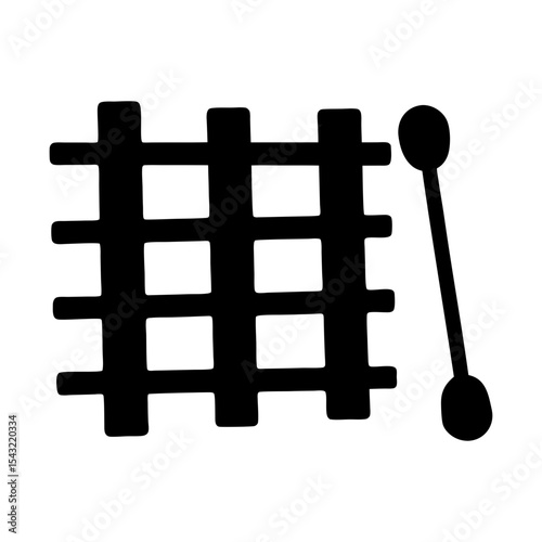 Minimalist xylophone instrument illustration with mallet striking melodic notes