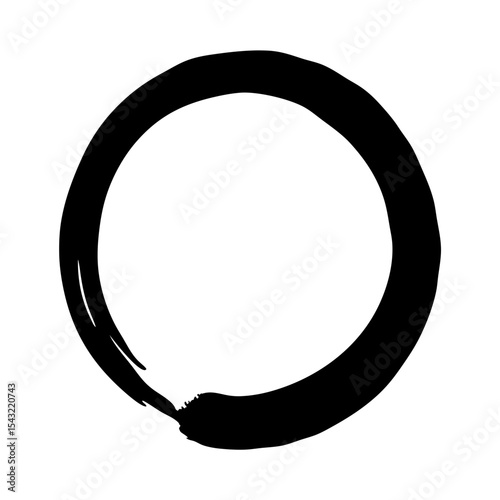 Simple black ink circle illustration, perfect for zen symbol or minimalist design