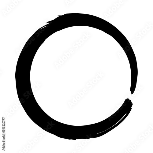 Zen Circle Brush Stroke Symbol Expressing Enlightenment, Elegance and Universe