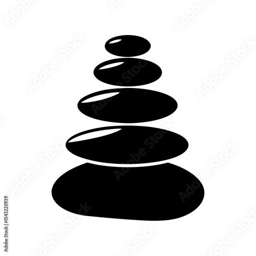 Zen Stone Tower Illustrating Peace Harmony and Balance on a White Background