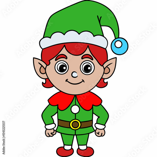 cute Christmas elf with hat