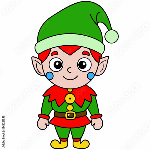cute Christmas elf with hat