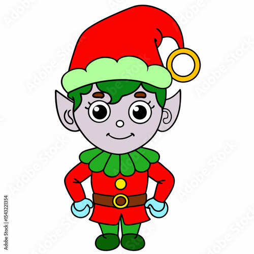 cute Christmas elf with hat