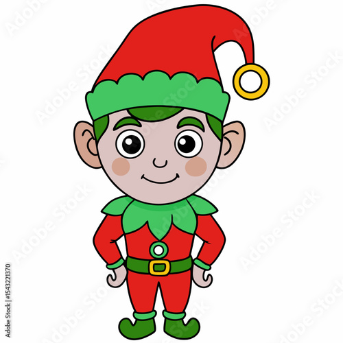 cute Christmas elf with hat
