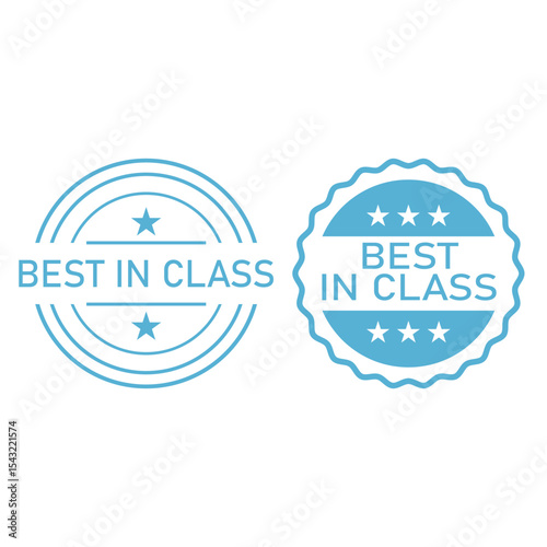 Blue "Best in Class" Vector Badges - Premium Quality & Top-Tier Excellence Seals for Awards, Certifications, and Product Recognition. Ideal for Business, Academic, and Service Industries.

