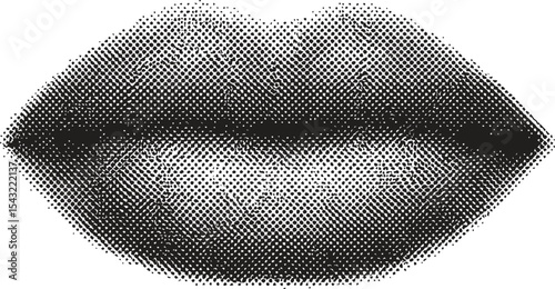 Sensual Lips: A close-up depiction of captivating lips, rendered with a textured, almost engraved effect, inviting viewers to feel the subtle details of the sensual form.