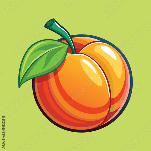 Vector illustration of a peach fruit