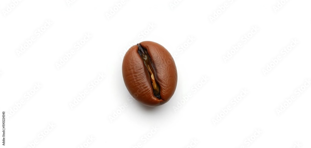 Obraz premium Single coffee bean, isolated on pure white background, drink, clean
