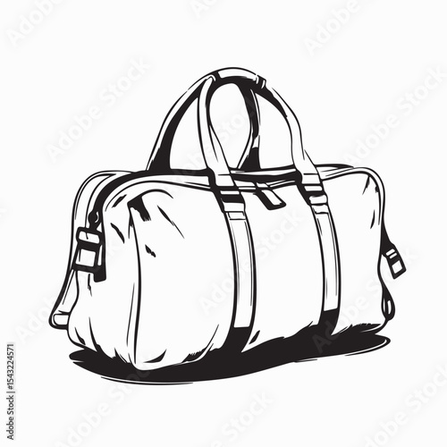 Travel Duffle Bag Vector Image Isolated on white background.