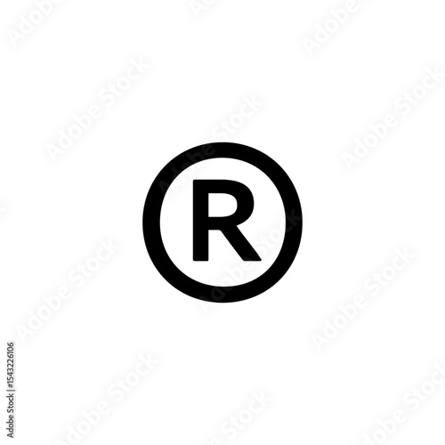 ® registered trademark icon. Circled R symbol. Letter R in circle sign