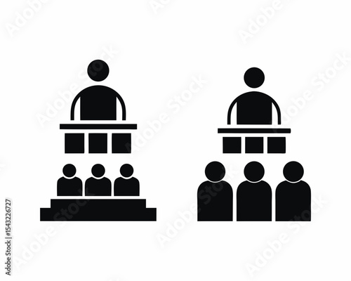 set of Congress icon  silhouette vector illustration