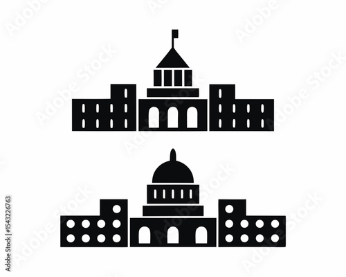Congress icon silhouette vector illustration