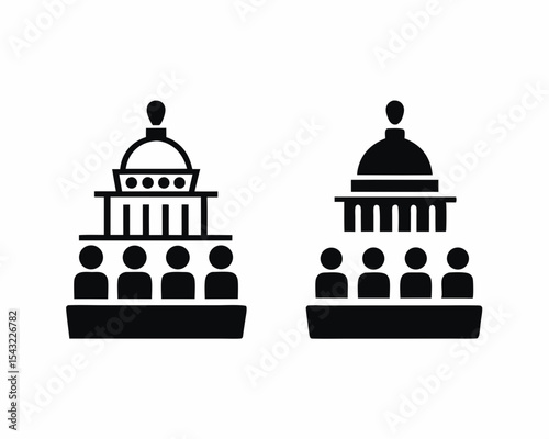 Congress icon silhouette vector illustration