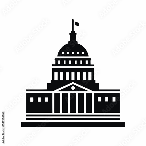 Congress icon silhouette vector illustration