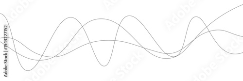 Line art abstract vector illustration. Wavy lines.