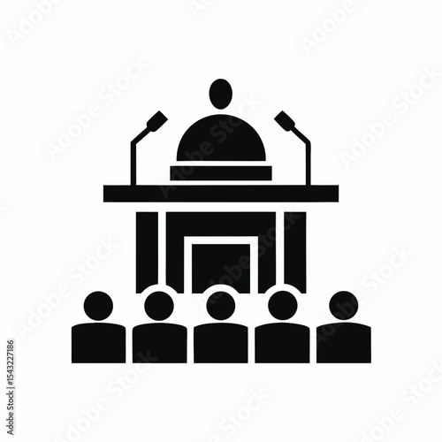 Congress icon silhouette vector illustration
