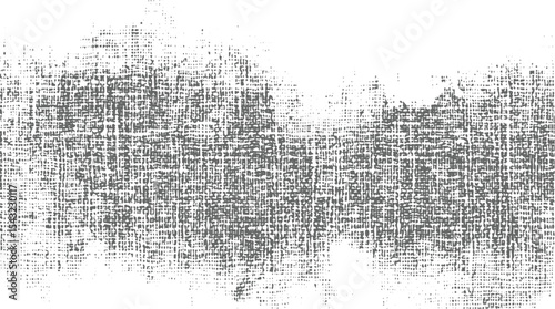 Abstract Gray and White Textured Background with Irregular Pattern resembling Fabric or Woven Material showing a Grainy and Distressed Effect created with a Halftone or