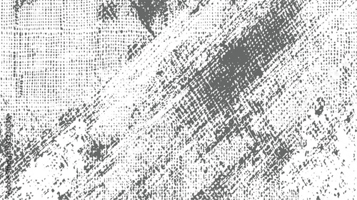 Abstract grayscale textured background featuring a blend of mottled gray and white irregular shapes creating a distressed or grunge effect with a woven fabric like pattern