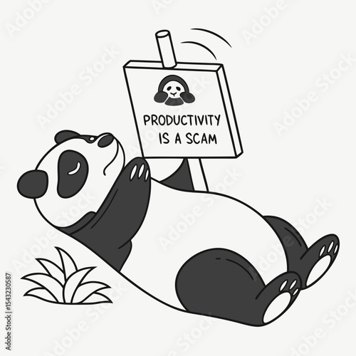 Lazy panda proclaims productivity is a scam