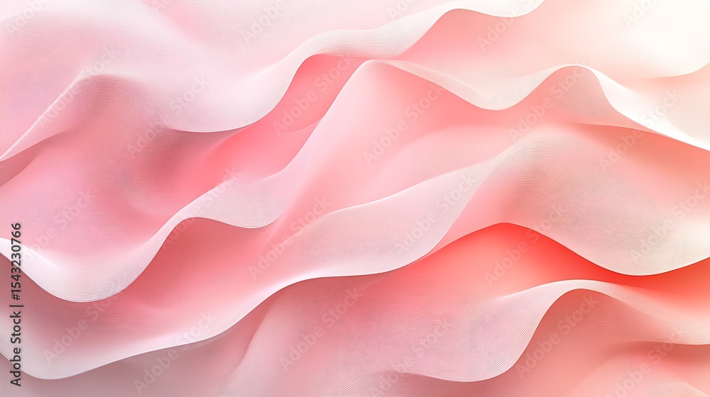 Obraz premium Abstract, wavy, textured design in soft pinks.